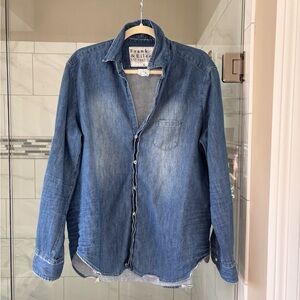 Frank & Eileen Classic Blue Denim Shirt, Large